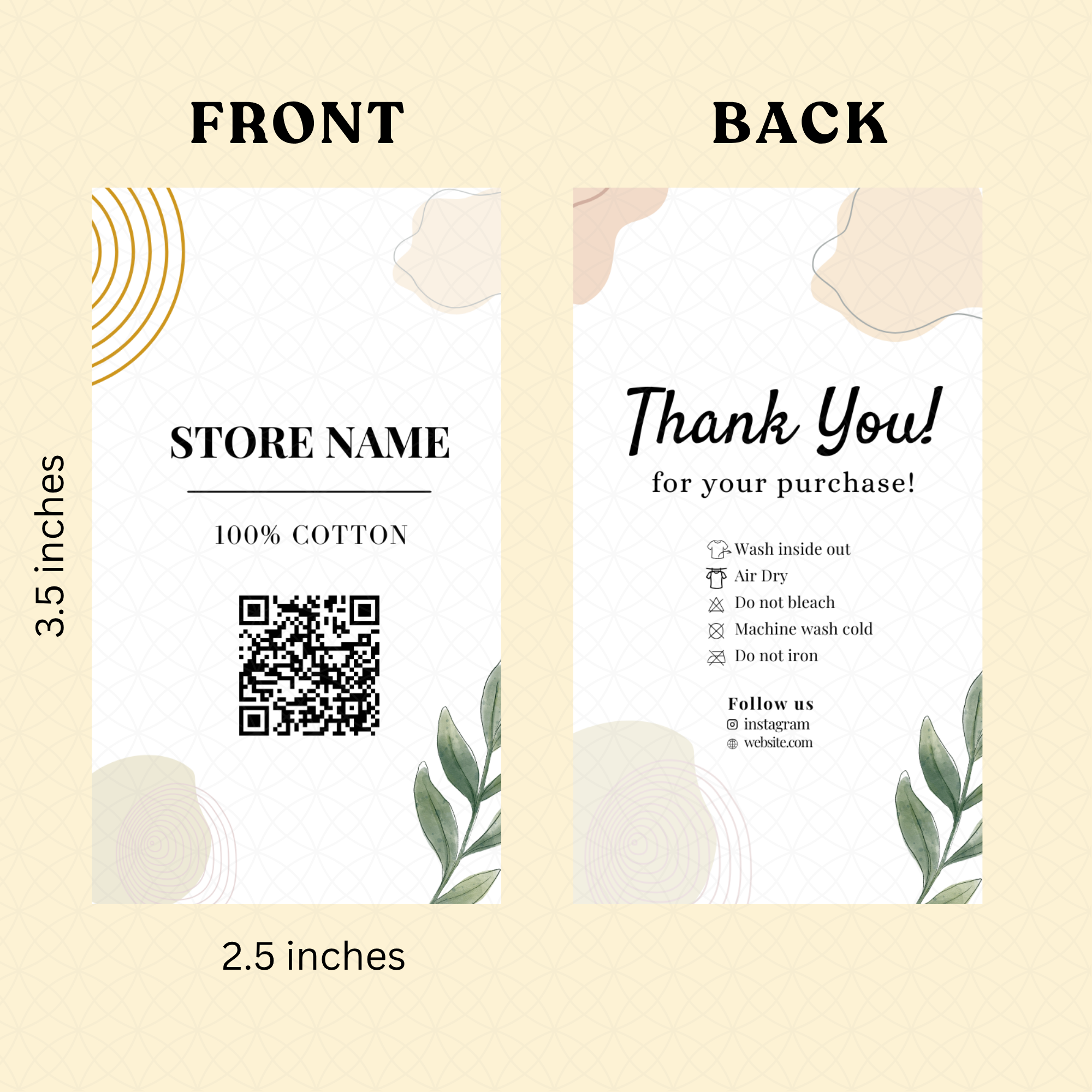 Hang Tag Label Editable in Canva