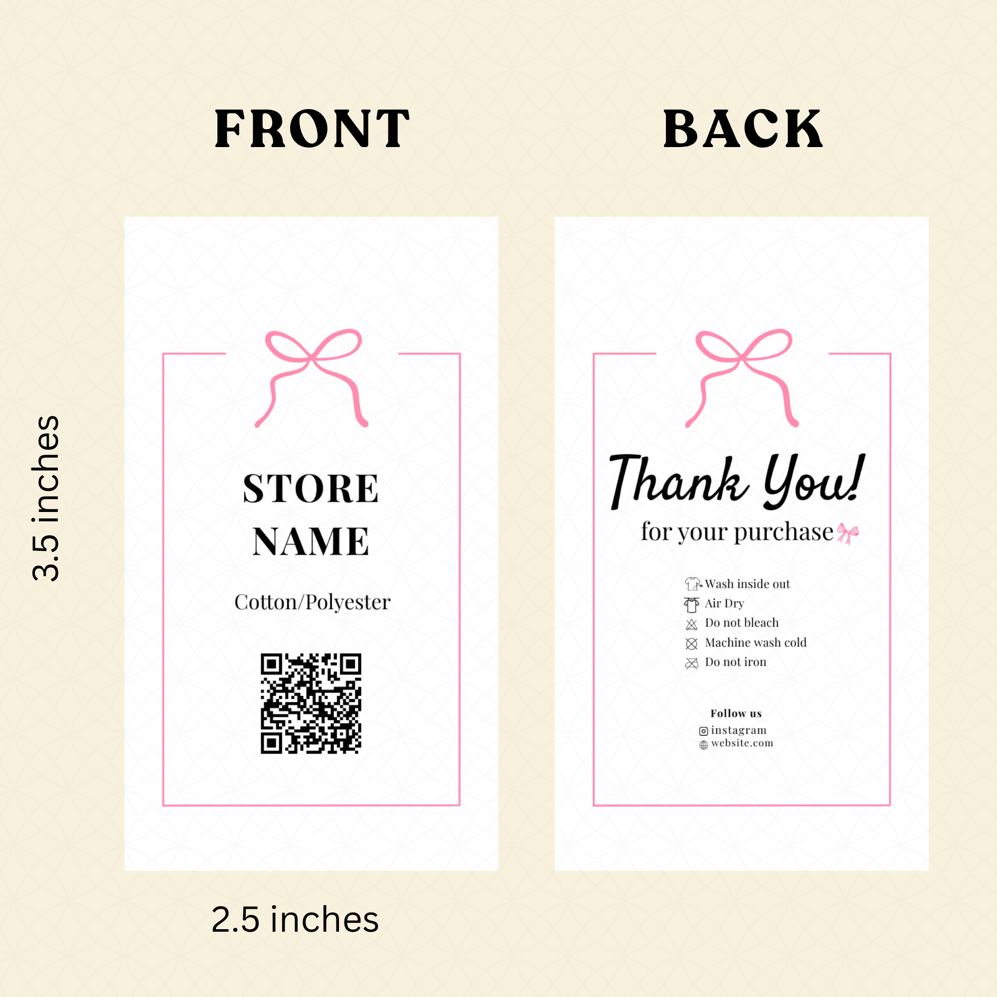 Hang Tag Label Editable in Canva