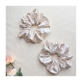Pink Hearts Satin Scrunchies