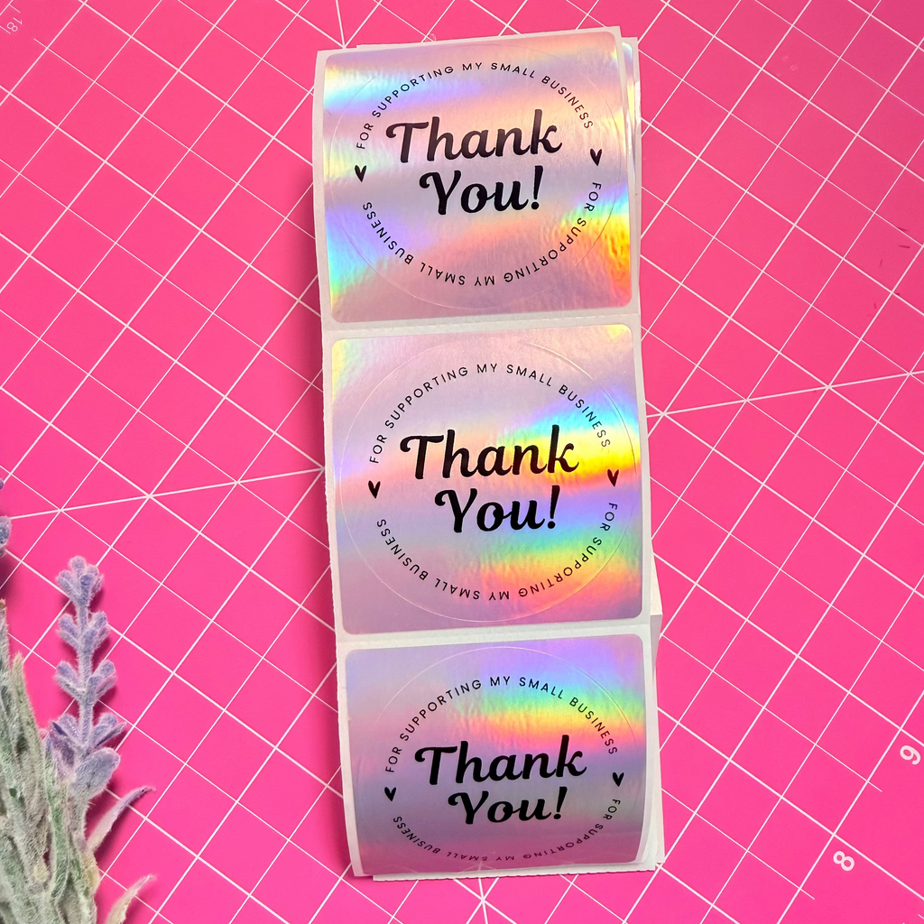 100 Holographic Thank You Sticker