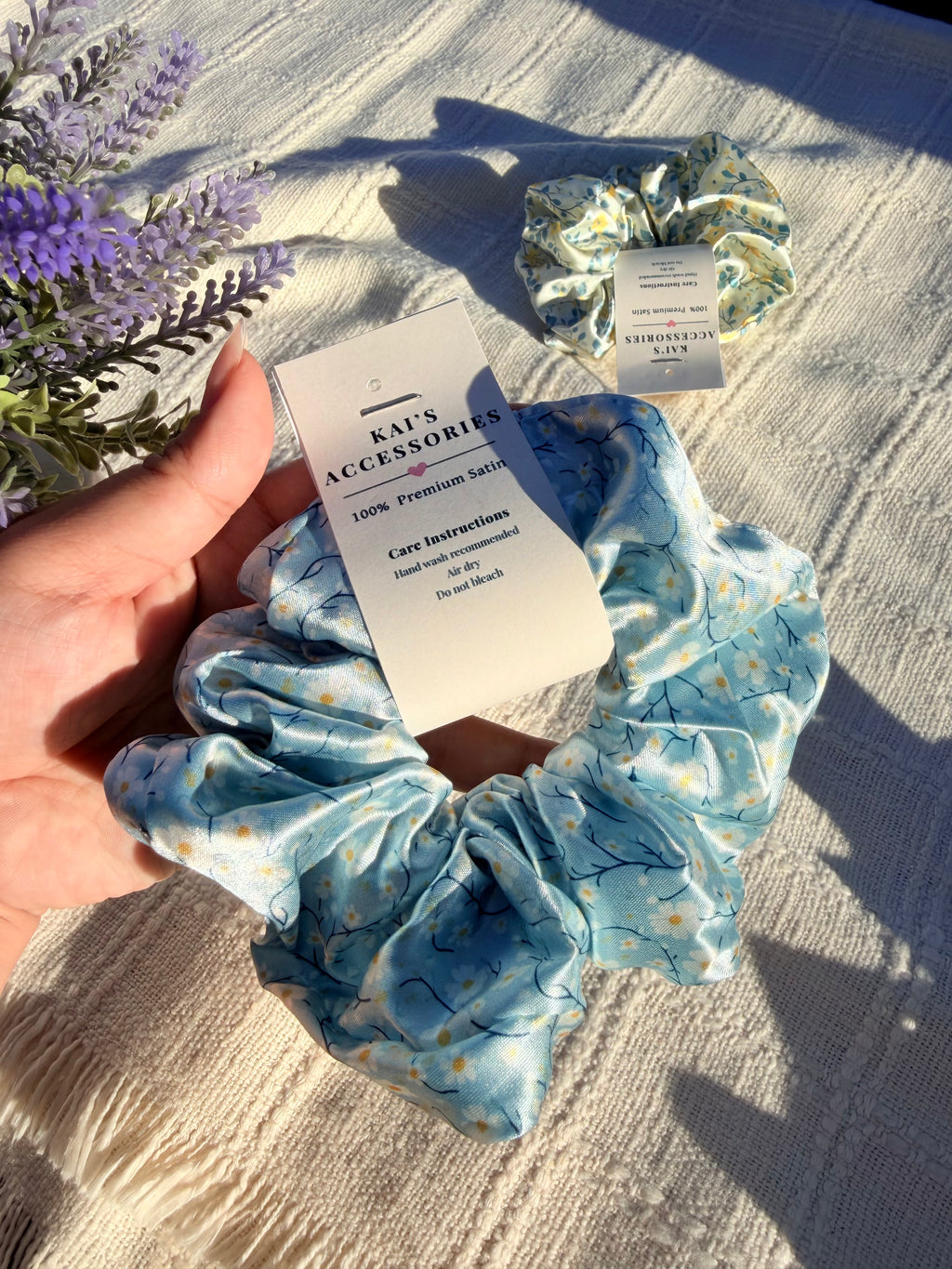 5PCK ASSORTED LARGE SATIN SCRUNCHIES
